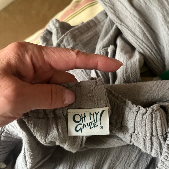 Oh My Gauze Wide-Leg Sammy Gray Capri Pant 100% Cotton Size 3 Lagenlook NEW - Picture 6 of 8